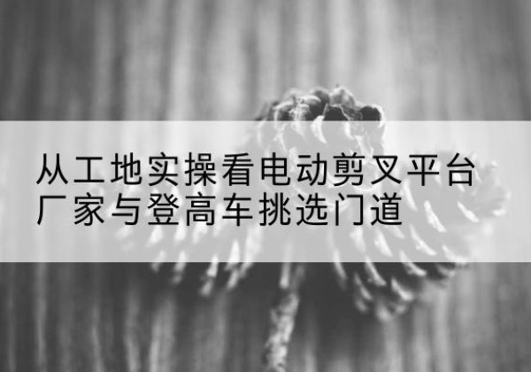 阳东电动剪叉升降平台厂家-从工地实操看电动剪叉平台厂家与登高车挑选门道